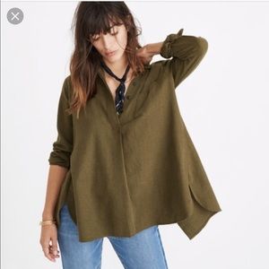Madewell popover shirt in green